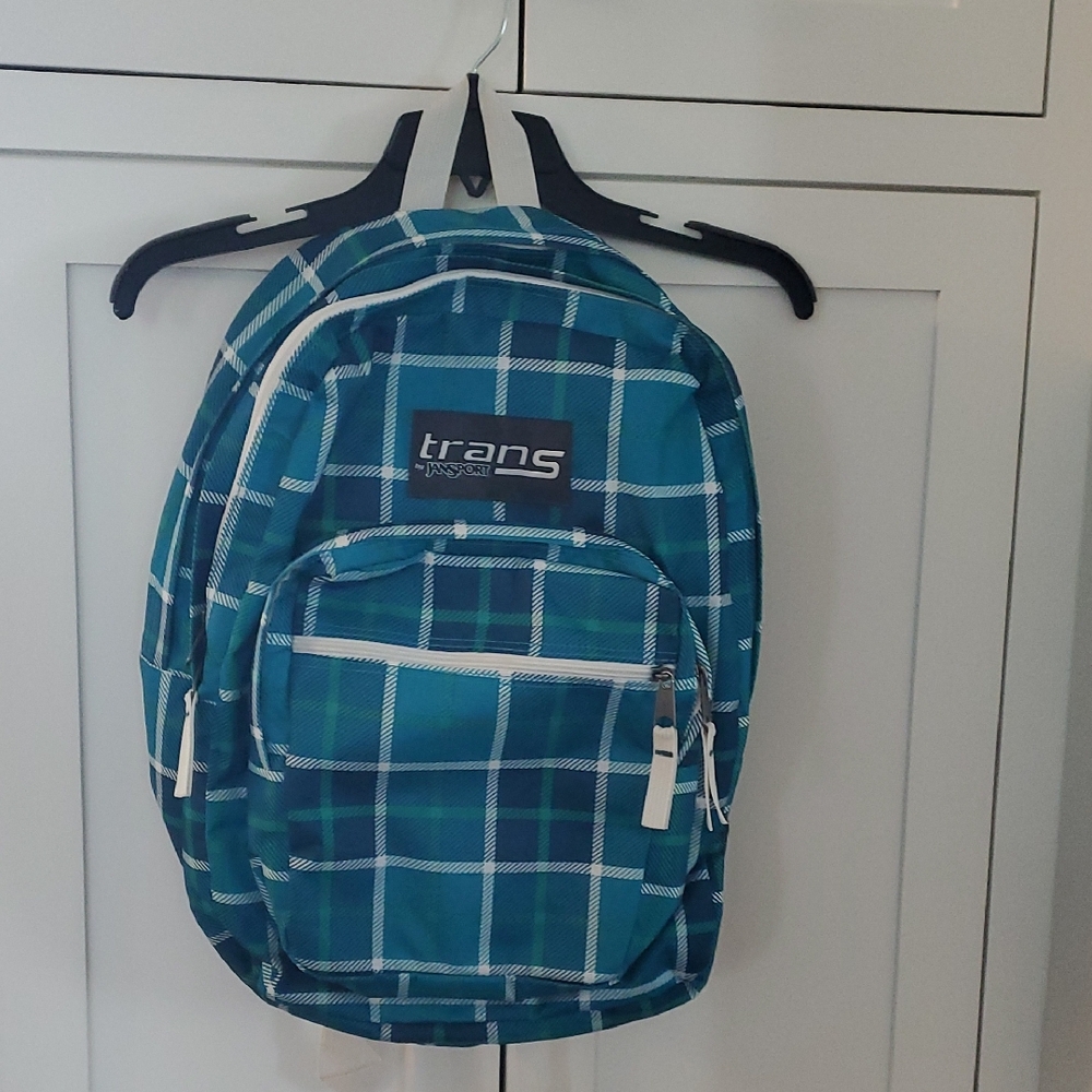 Trans By JANSPORT blue Plaid Backpack